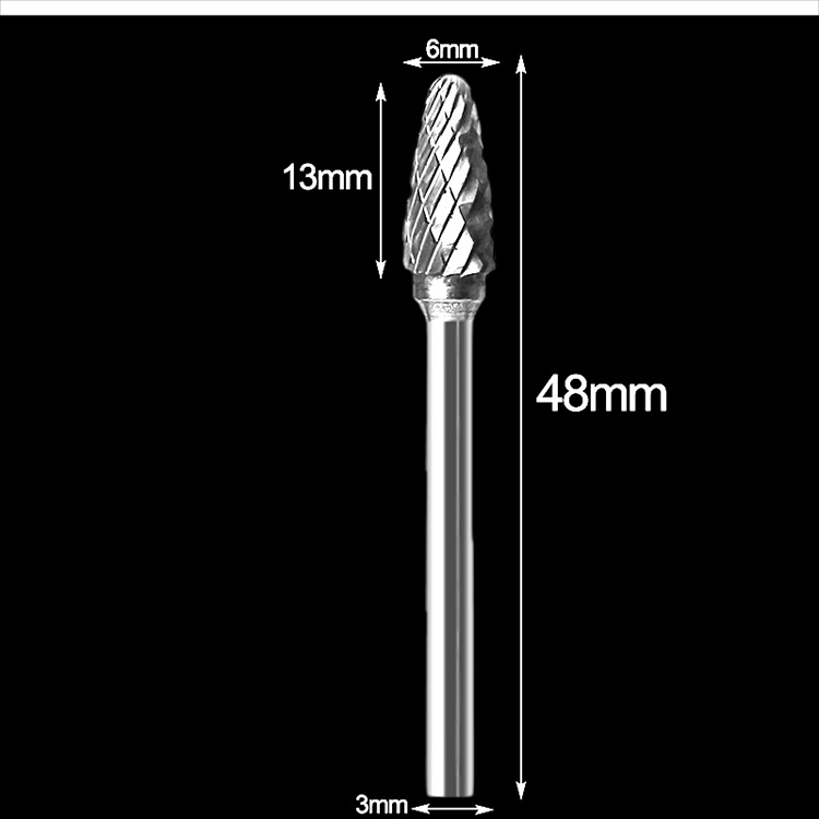 Mata Bor Tungsten Carbide Cone Spiral 1/8 Inch 10 PCS - JG8 - Silver