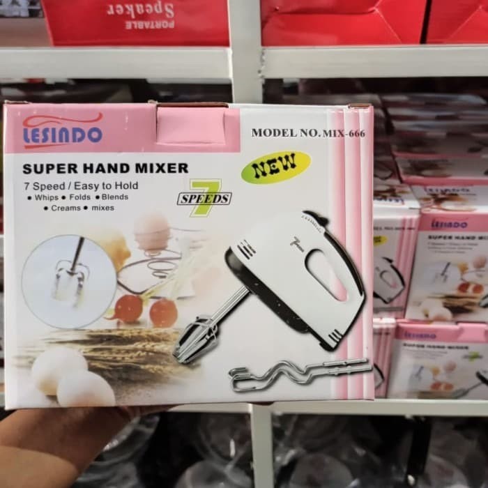 Hand Mixer Lesindo MIX-666 Pengocok Telor Kue Super Hand Mixer 7 Speed