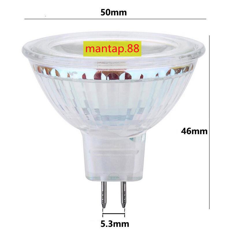 Lampu halogen led 3W 220V /Lampu sorot spotlight LED Cup cob putih/warm white MR16/tusuk