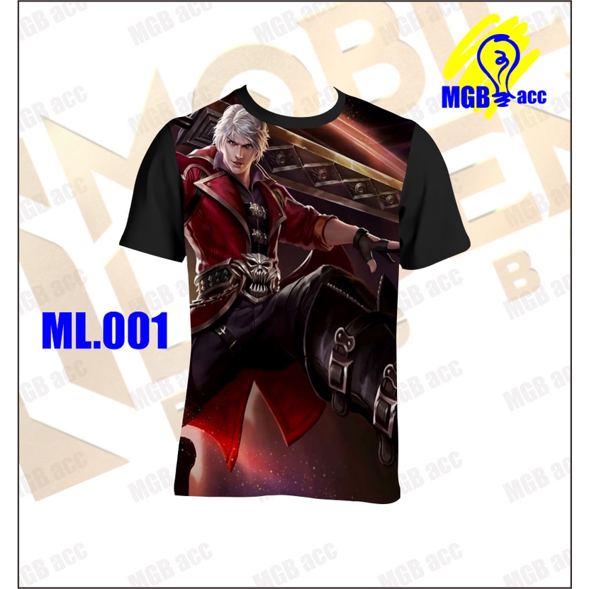 Kaos Baju Anak Atasan Laki Laki Perempuan Sublim Printing Lucu Motif Hero Mobile legend Assassin