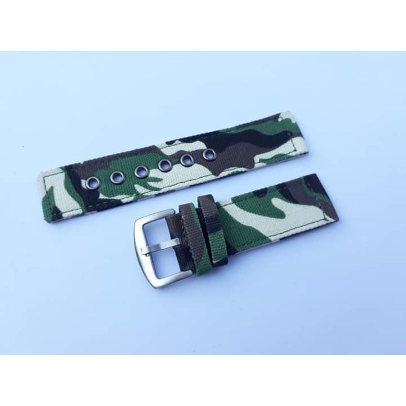 Tali jam tangan kanvas canvas nylon hijau army camo