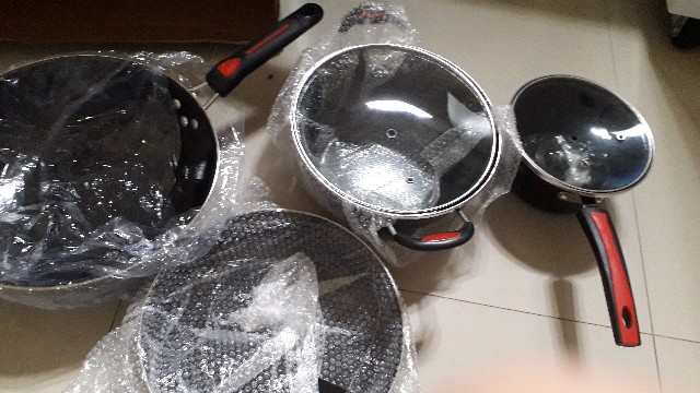 Panci Set Gsf 1831 / Cookware Set Enamel Gsf 1831 Tutup Kaca