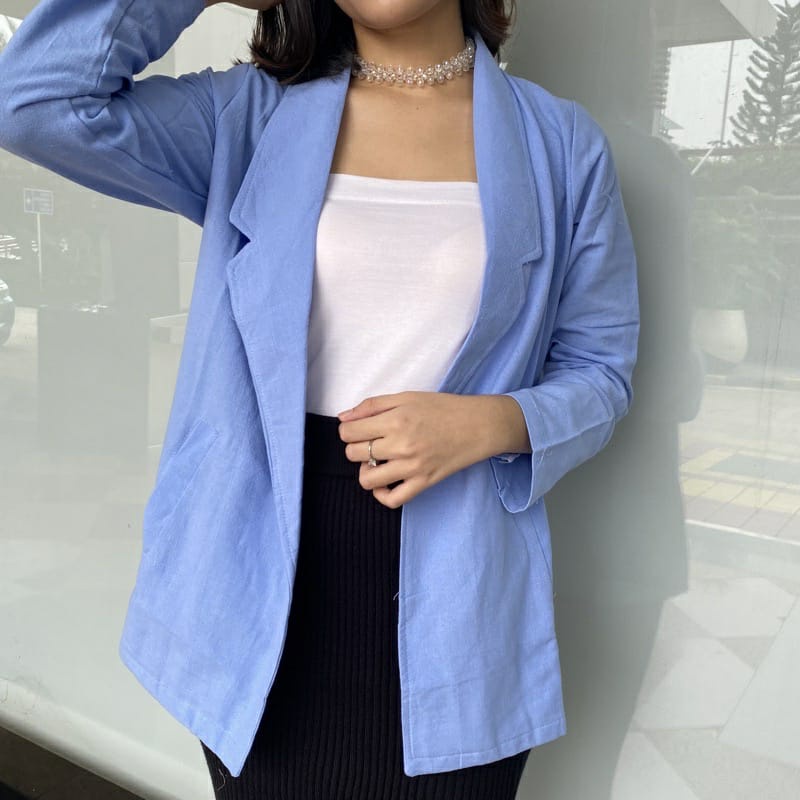 BEFAST - ZFS OOTD Wanita Blazer NAMIA / HOOLA LINEN BLAZER / Blazer Wanita / Outer Blazer Perempuan Terbaru / Blazer Kekiniaan Remaja Wanita / Blazer Polos / Fashion Ala Style Korean / OOTD Wanita Remaja Kerja / Termurah