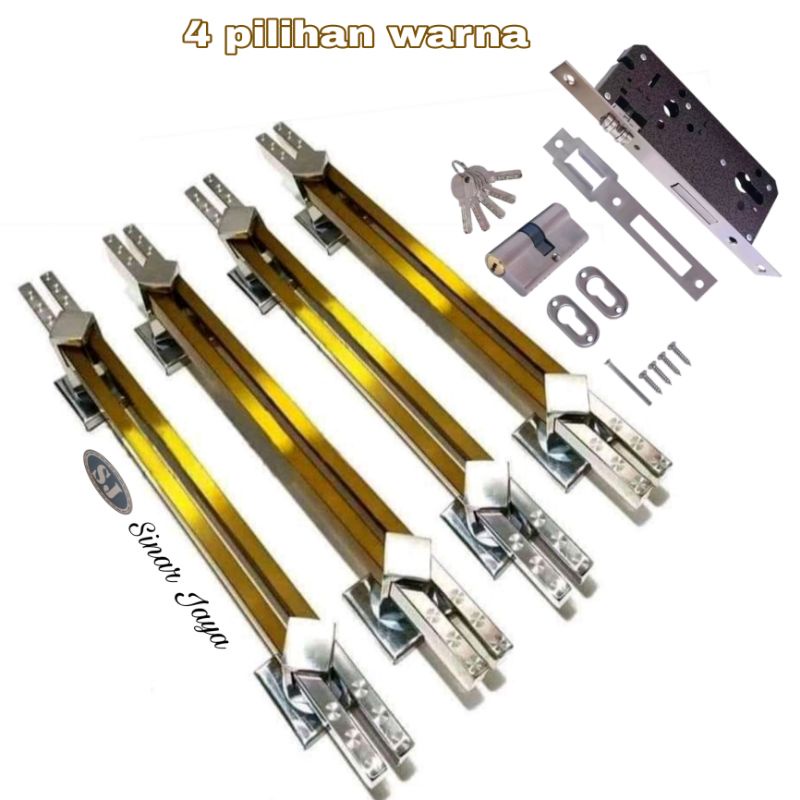 1 set handle pintu panjang 45cm 60cm model jajar minimalis gagang tarikan pintu rumah minimalis kunci pintu pegangan pintu stainless mewah