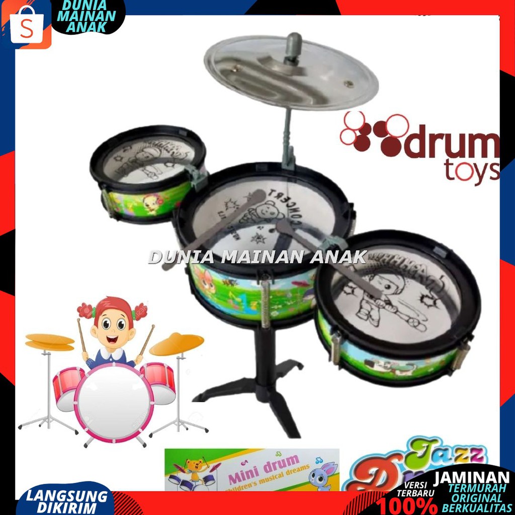 MAINAN DRUM SET NEW / MINI JAZZ DRUM / MINI DRUM / DRUM DRAM MAINAN ANAK Mainan Edukasi Anak