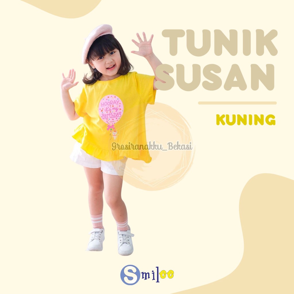 Tunik Anak Smilee Susan Kuning 1-5 tahun