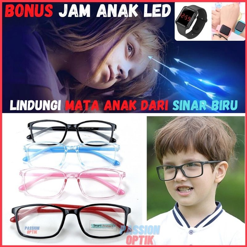 Kacamata Anak Perempuan Laki Laki Anti Radiasi Hp dan komputer Blue Ray Original Blue Protect Murah