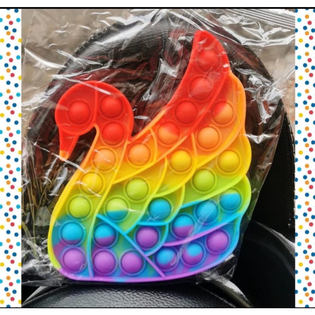 pop it rainbow amonngus - push bubble fidget toys rainbow apple- unicorn - dinosaurus-mickey-awan-ANGSA RAINBOW