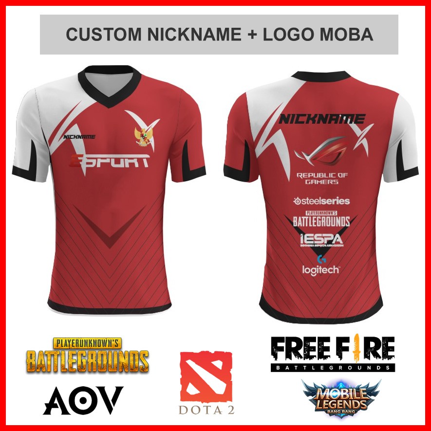 Baju Kaos Jersey Esport Gaming Custom PUBG, FREEFIRE, ML, DOTA, AOV 46