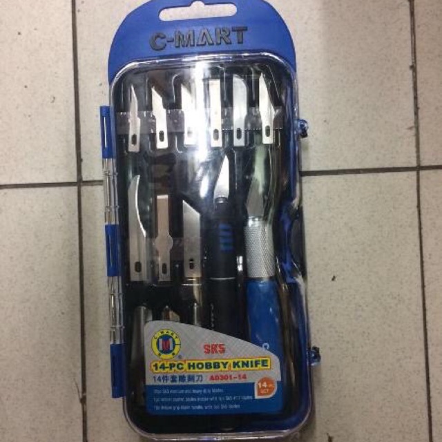 

Kekebaharu_ - Cutter Set Hobby Craft Knife Set 14 Pcs Pisau Ukir & Pahat Kayu CMart ORIGINAL