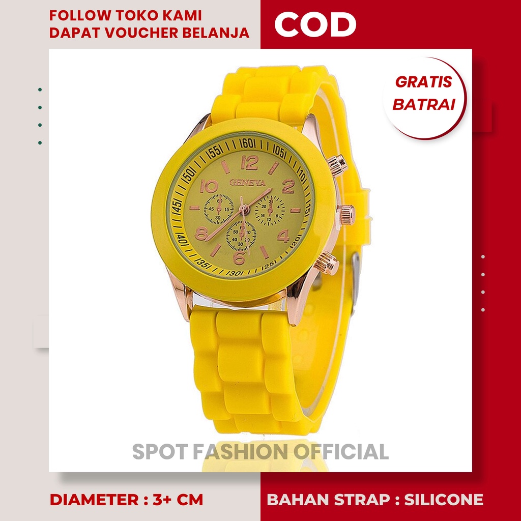 Jam tangan perempuan import original korea branded karet kecil murah anti air waterproof terbaru