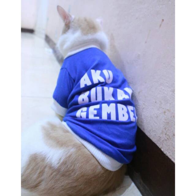 Kaos sablon aku bukan gembel untuk kucing dan anjing / baju kucing murah size S-XL