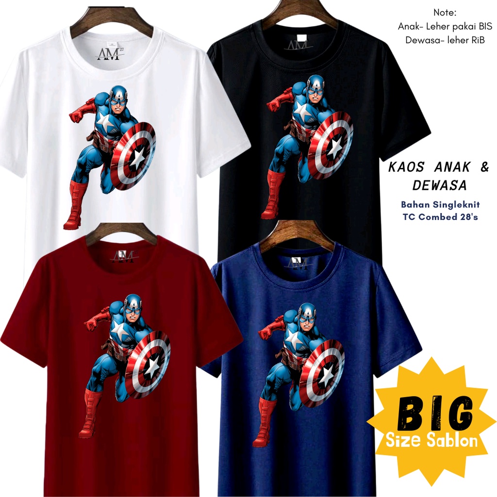 BIG! BAJU ANAK COWOK 3-12 Tahun - Remaja - Dewasa - JUMBO CAPTAIN (Gambar Besar)