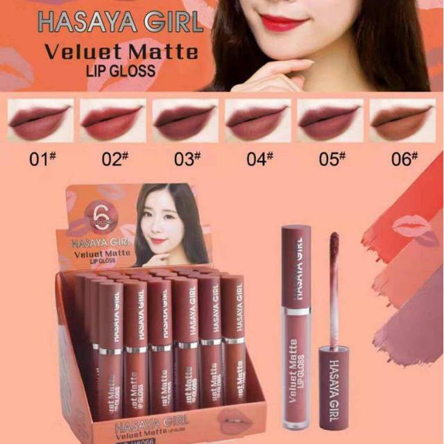 [PER 6 PCS] HASAYA GIRL LIP GLOSS VELVET MATTE