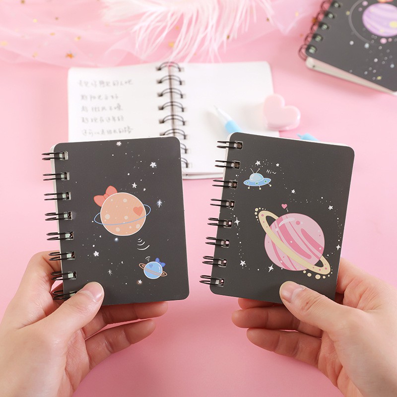 [THE UNIVERSE] Notebook Mini Spiral Motif Galaxy &amp; Animal - ST022