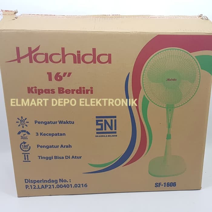 HACHIDA kipas angin berdiri 16 inch dengan timer SF 1606  4  kecepatan stand fan SF1606