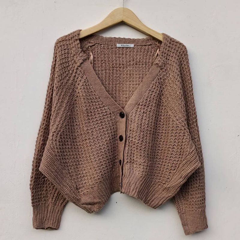 MILO CARDIGAN BATWING CROP OVERSIZE WANITA KNIT RAJUT PREMIUM PRELOVED SECOND THRIFT BEKAS BRANDED