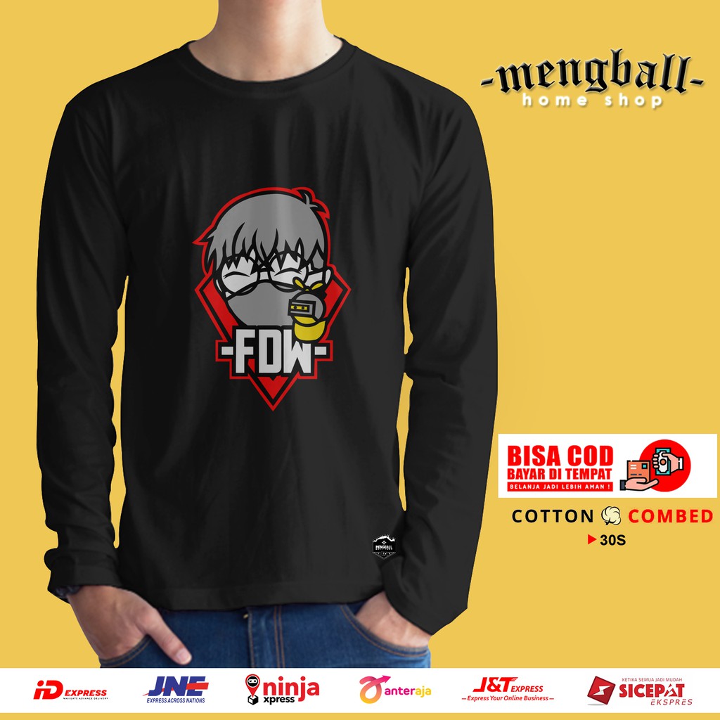 Kaos Distro Kaos Custom FDW GAMERS Kaos Lengan Panjang Kaos Pria Wanita Kaos Terlaris