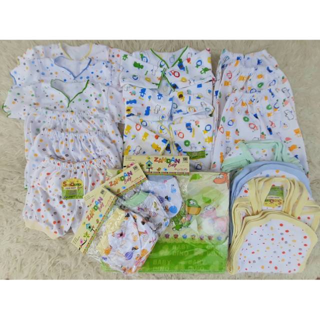 Paket Perlengkapan Baju Bayi Baru Lahir Newborn 180 bedong popok celana bayi kado sarung tangan baju SNI promo 8.8