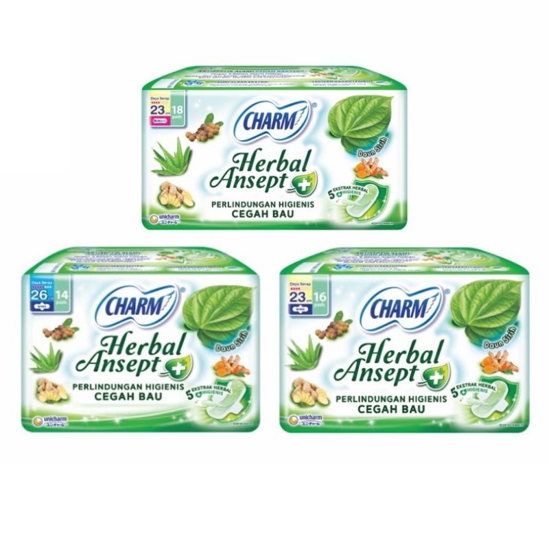 Charm Pembalut Herbal Ansept +