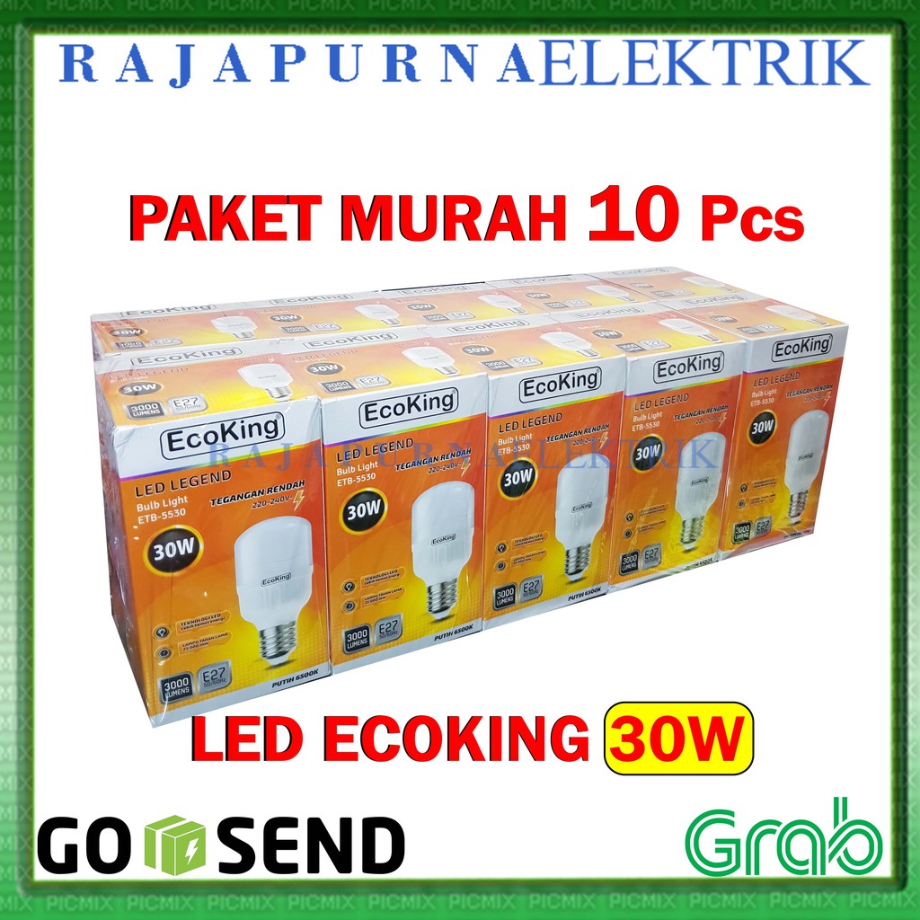 LAMPU LED BULB JUMBO ECOKING 30W / 30 watt SUPER TERANG (PAKET 10Pcs)