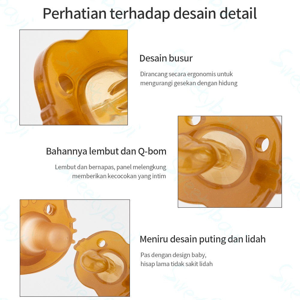 Sweetybayi Dot bayi / baby pacifier/empeng bayi BPA FREE dengan rantai dan Kotak