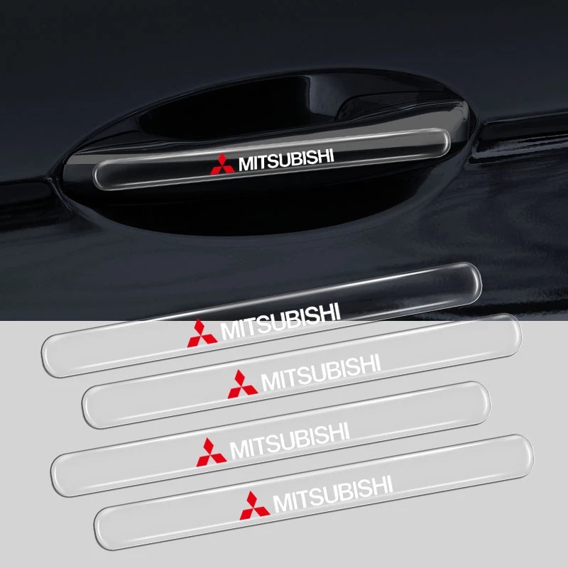 4 / 8pcs Stiker Strip Pelindung Handle Pintu Mobil Untuk Mitsubishi Xpander Mirage Lancer Pajero Kuda Outlander