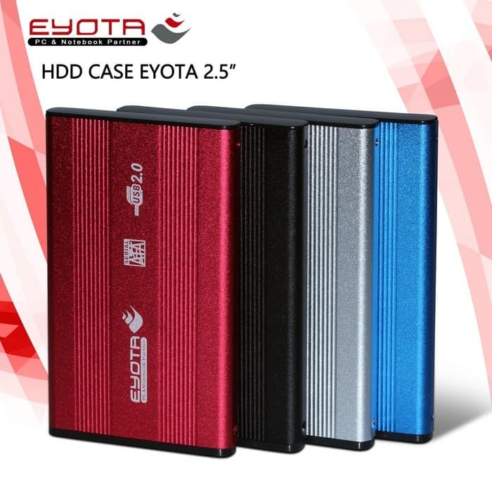 Case ssd hdd harddisk enclosure eyota 2.5&quot; sata usb 2.0 480Mbps aluminum - casing hard disk drive external 2.5 inch usb2.0