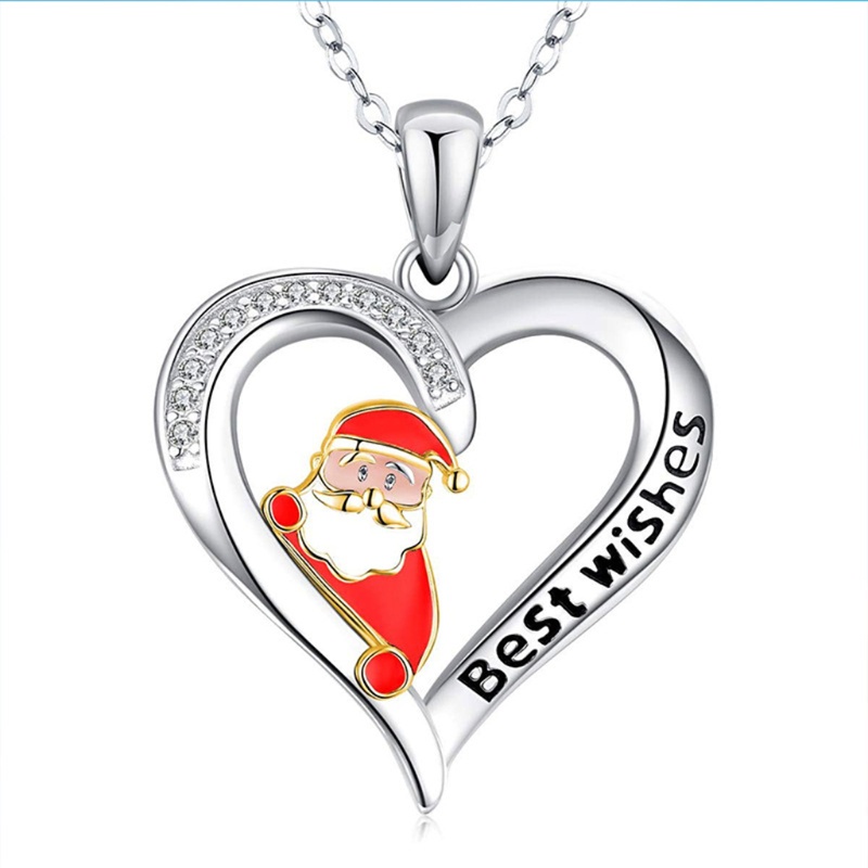 Kalung Desain Santa Claus Untuk Hadiah Natal Wanita