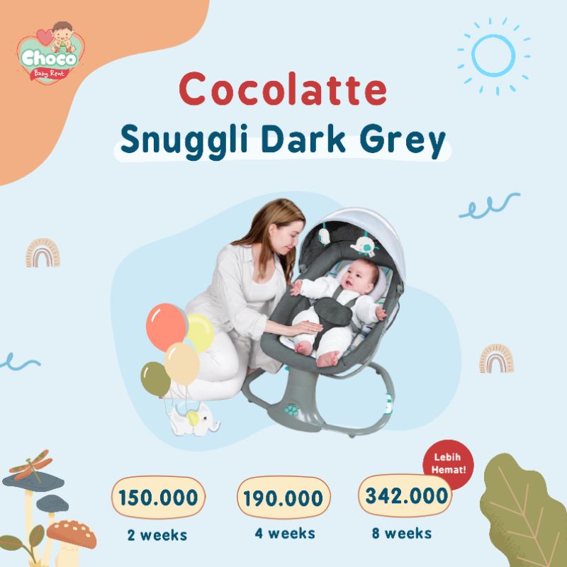 ❤️CHOCOBABYTOYS❤️ TIDAK DIJUAL, DISEWAKAN Cocolatte Snuggli Dark Grey Ayunan Bayi Bouncer Elektrik