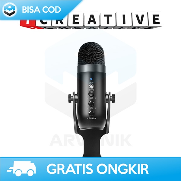 MICROPHONE KONDENSOR STAND MIC REKAMAN ICREATIVE USB TYPE C 3.5MM PLUG