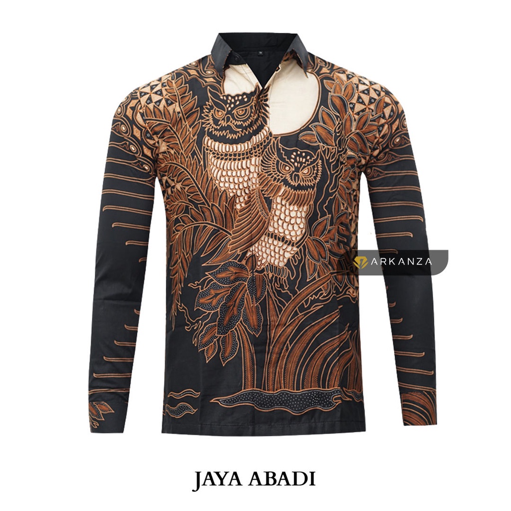 BATIK ARKANZA Motif JAYA ABADI Hem Atasan Kemeja Baju Batik Pria Cowok Laki Laki Slimfit Full Lapis Furing Lengan Panjang Lengan Pendek Original Asli