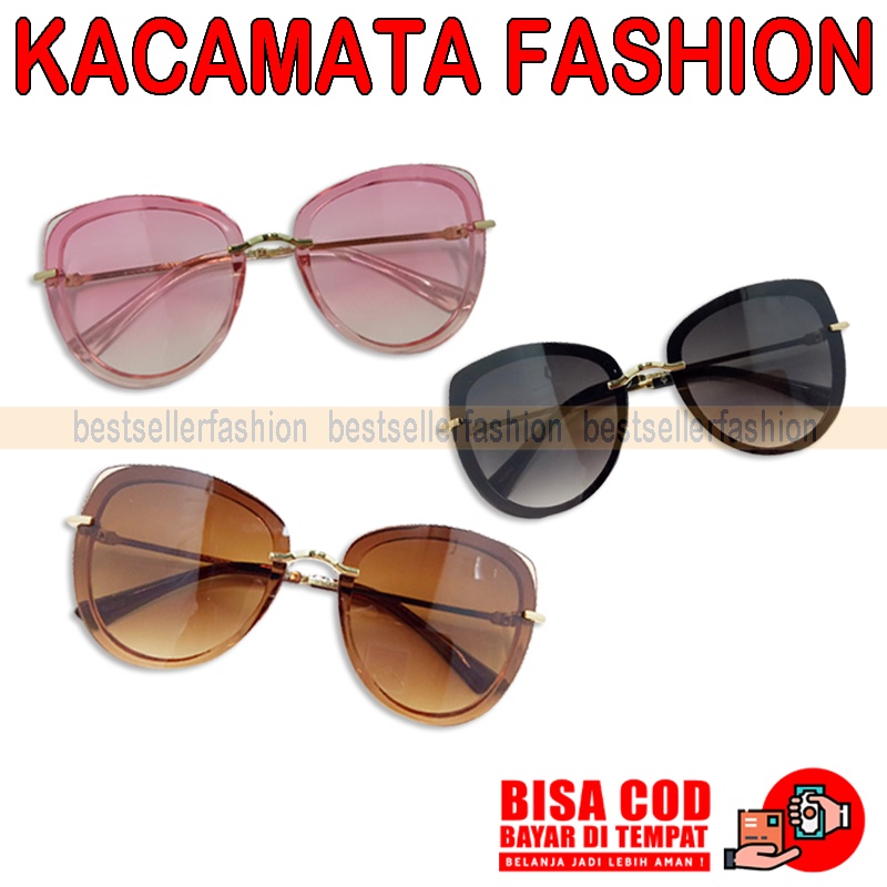 New Trend Kacamata Wanita Fashion Aksesoris Little Bee Gaya Pantai Big Frame Sunglasees Kaca mata Hitam Wanita Model Eye cat