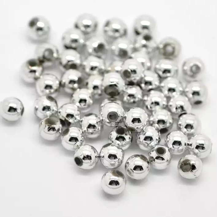 Payet Mutiara Beads 8mm kw1 Jepang, 100 gr, Silver, Gold