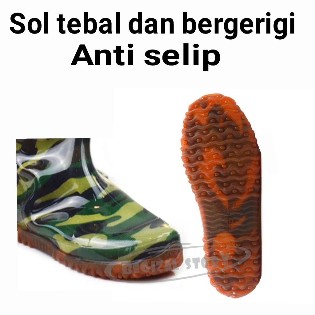 SEPATU BOAT KARET PANJANG 55cm SEPATU BOOTS KARET ANTI AIR SOL TEBAL SEPATU PETANI SAWAH (55cm)