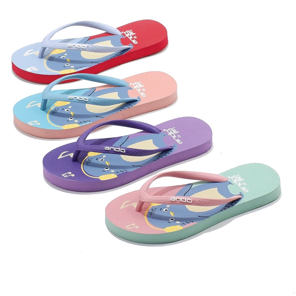 Ando Cloudy Sandal Japit Anak Perempuan Flip Flop Original Sendal Jepit Anak-anak Cewek Karet Pinguin