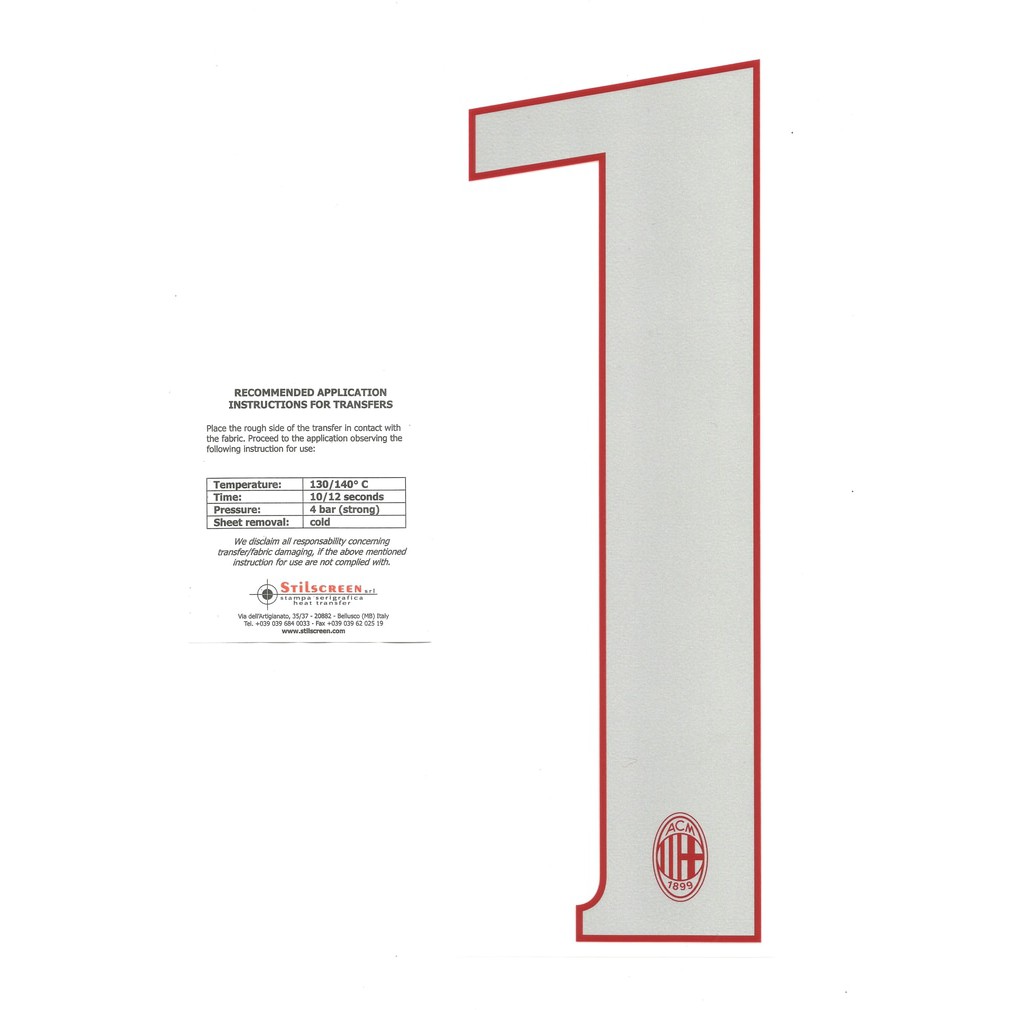 Promo AC Milan Custom Number/Silver 2016-17 Home. for Original Jersey