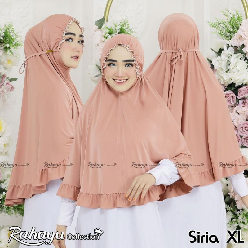 (Ori Rahayu Hijab) SIRIA JUMBO XL •jilbab instan jersey super•jilbab instan bergo kerut renda