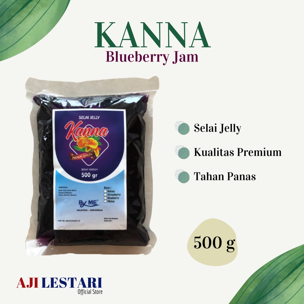 

KANNA Selai Jelly Premium 500 Gram Rasa Blueberry - Filling Jam Selai Isian Olesan Roti