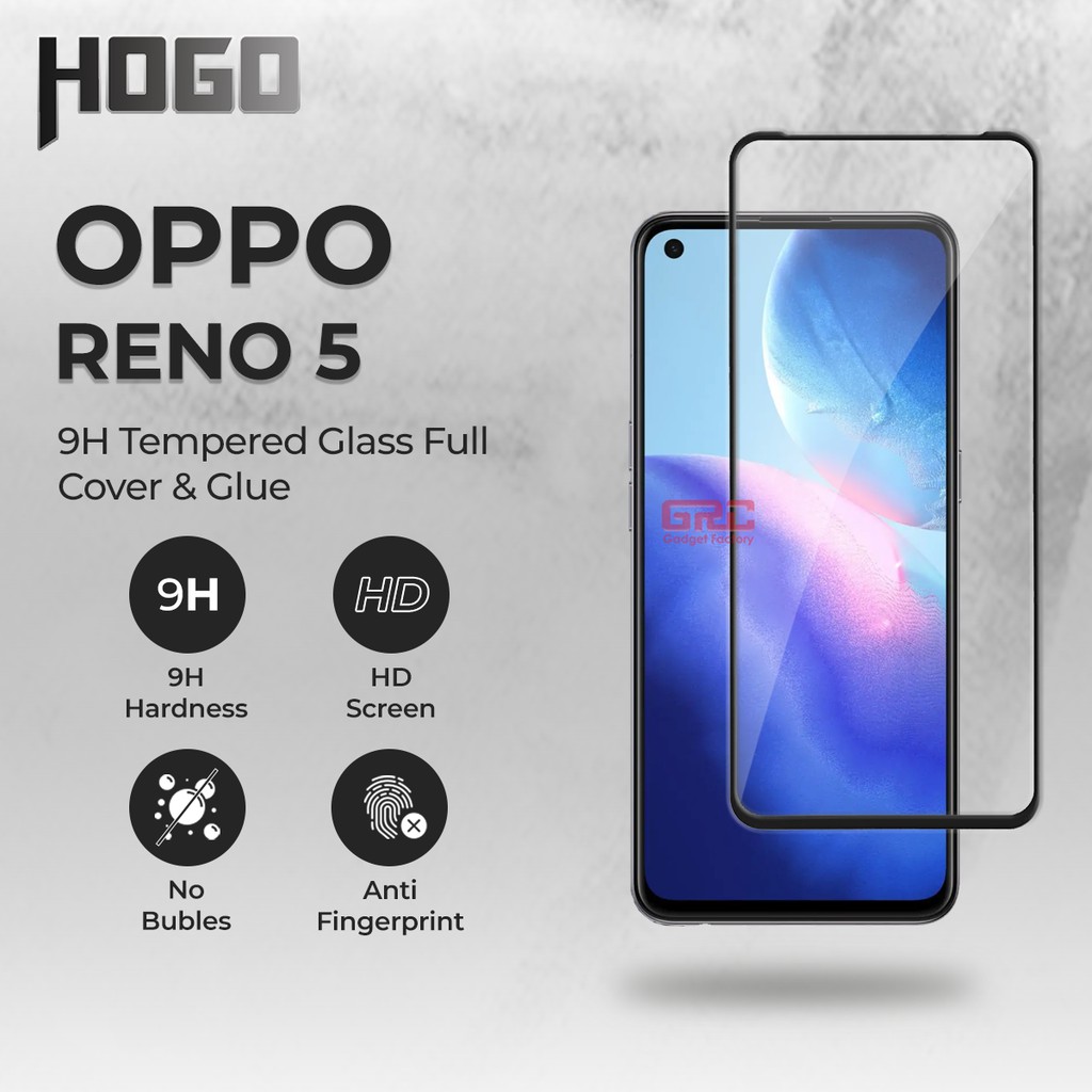 Tempered Glass OPPO Reno 5 HOGO Full Cover Anti Gores Kaca