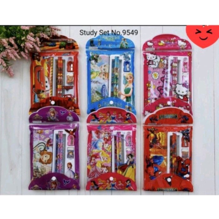 

Jualan Paket Alat Tulis 6In1 Karakter Stationery Set Alat Tulis Set - 9549 Hemat
