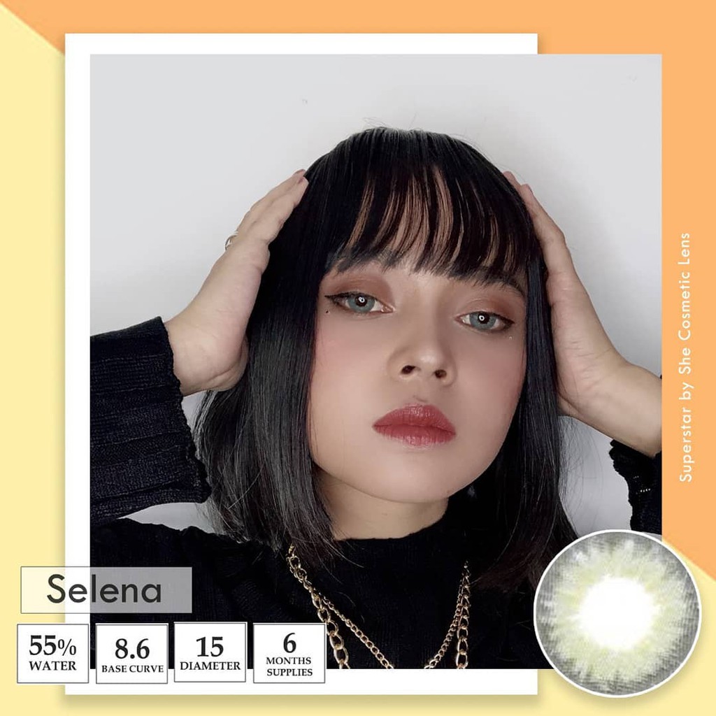 [PILIH LOKAL] BUY 1 FREE 6 ITEM Superstar Selena softlens warna bulanan