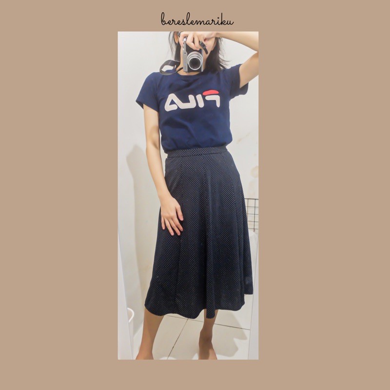 Uniqlo Polkadot Midi Skirt