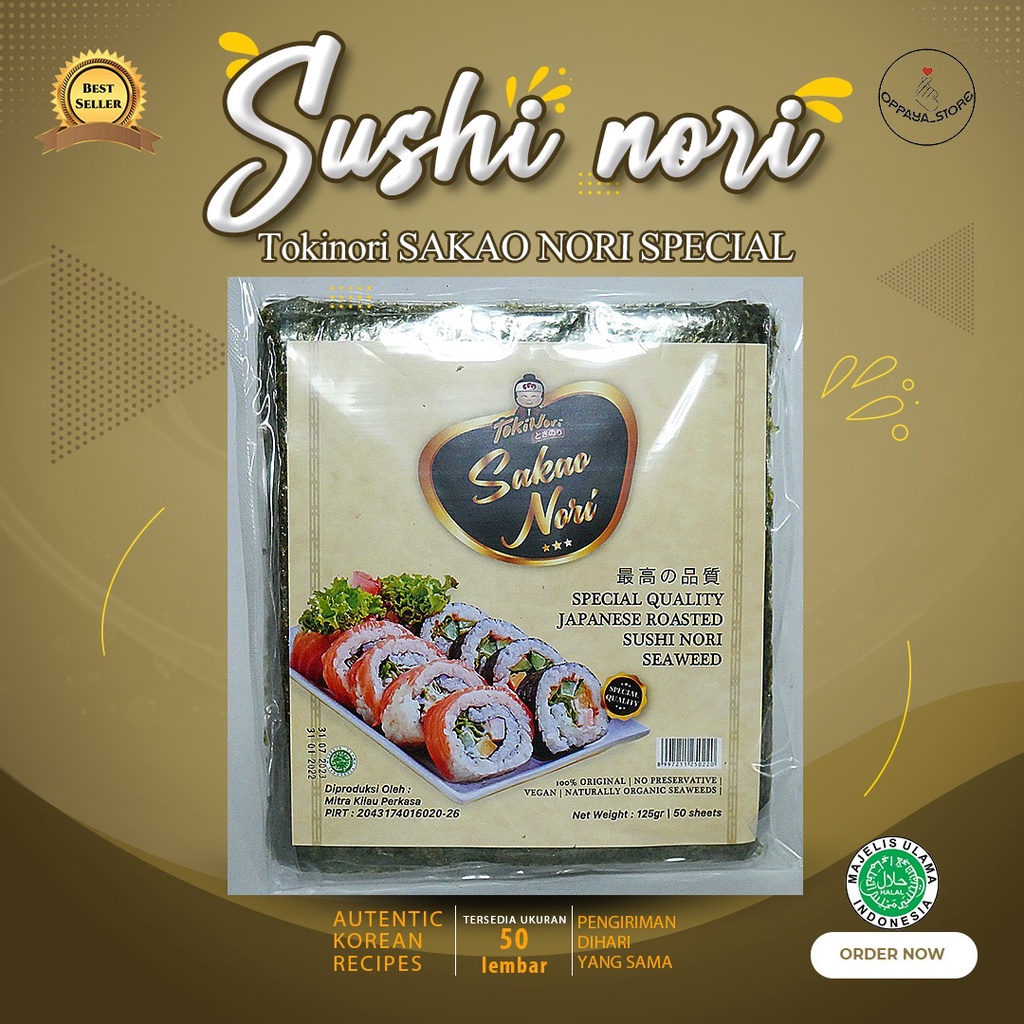 

Special Sakao Nori Sushi Nori Seaweed 125 Gram Kimbab Roasted Seaweed