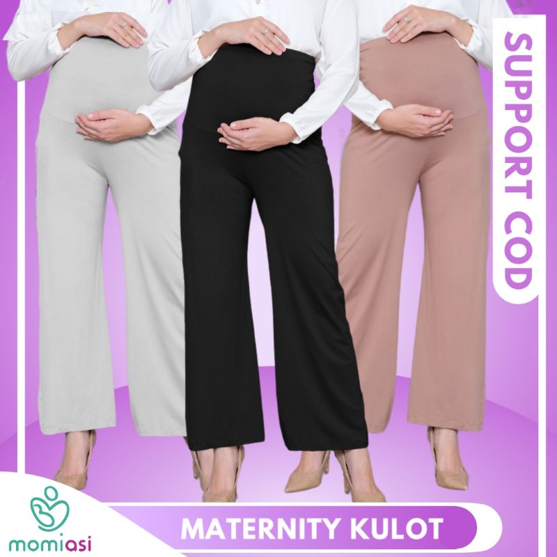 Momiasi - Celana Hamil Kulot Wanita Bumil Panjang Jumbo Maternity Kulot Premium