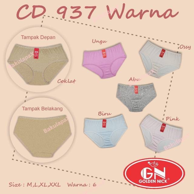 CD Celana Dalam Golden Nick Warna Cerah dan Gelap - Celana Dalam (CD) Golden Nick Katun Dingin GN 931 937 &amp; 939 M-XXL