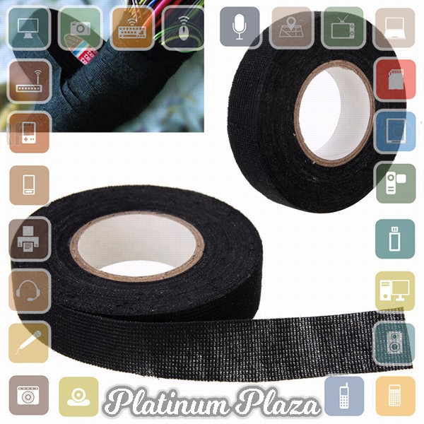 Mayitr AG Lakban Kabel Listrik Adhesive Cloth Wiring Tape 19mm - BI02980 - Black`28IDW5-