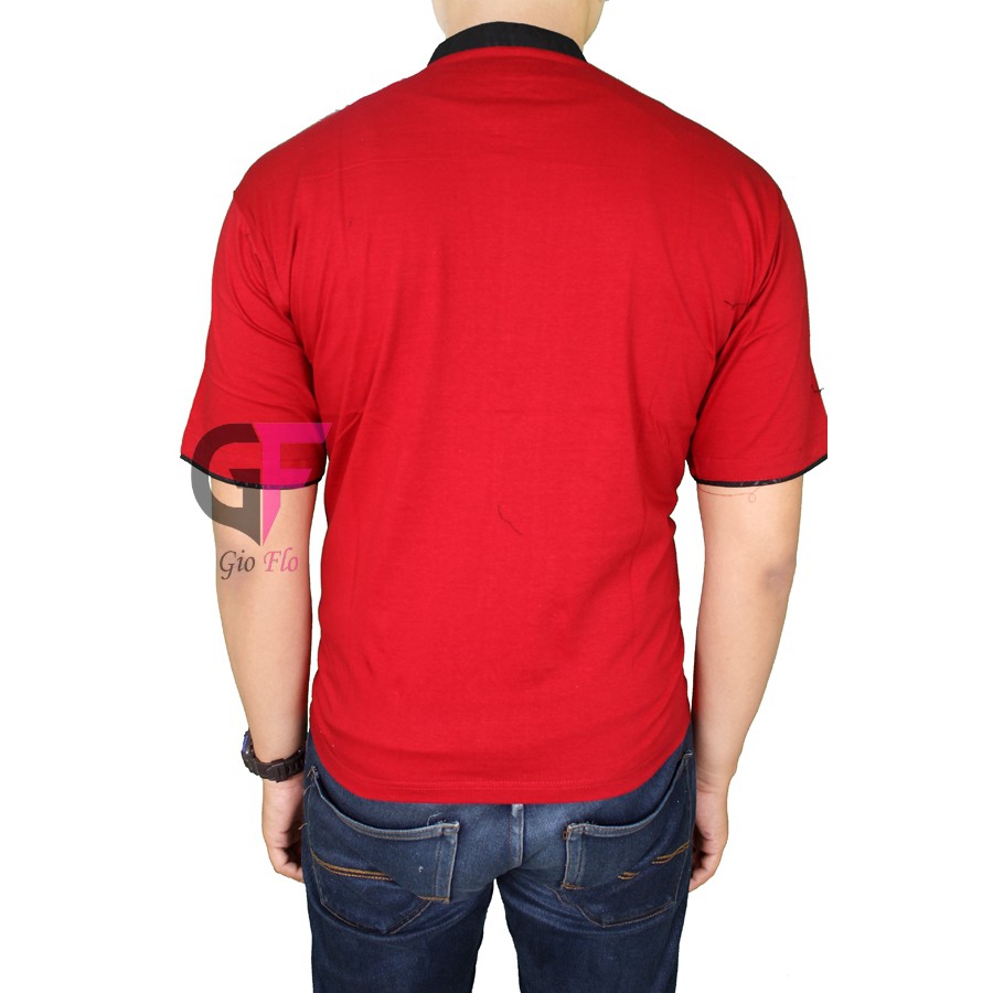 GIOFLO Baju Koko Pendek Kombinasi Keren Red / KKS 42