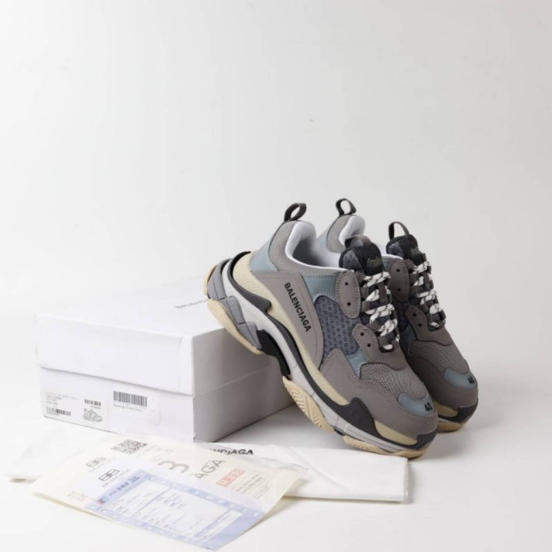 SEPATU BALENCIAGA TRIPLE S GREY 100% PK VERISON BNIB