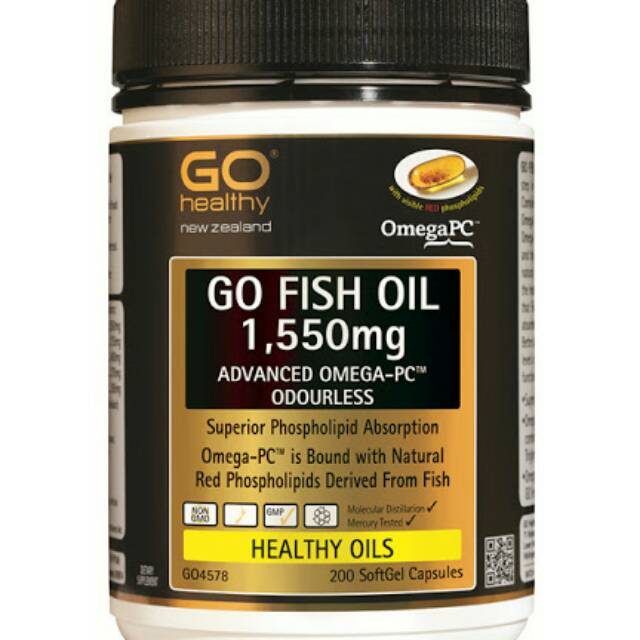 Go healthy Go fish oil 1550mg advanced omega pc odourless minyak ikan omega3 tidak amis import nz